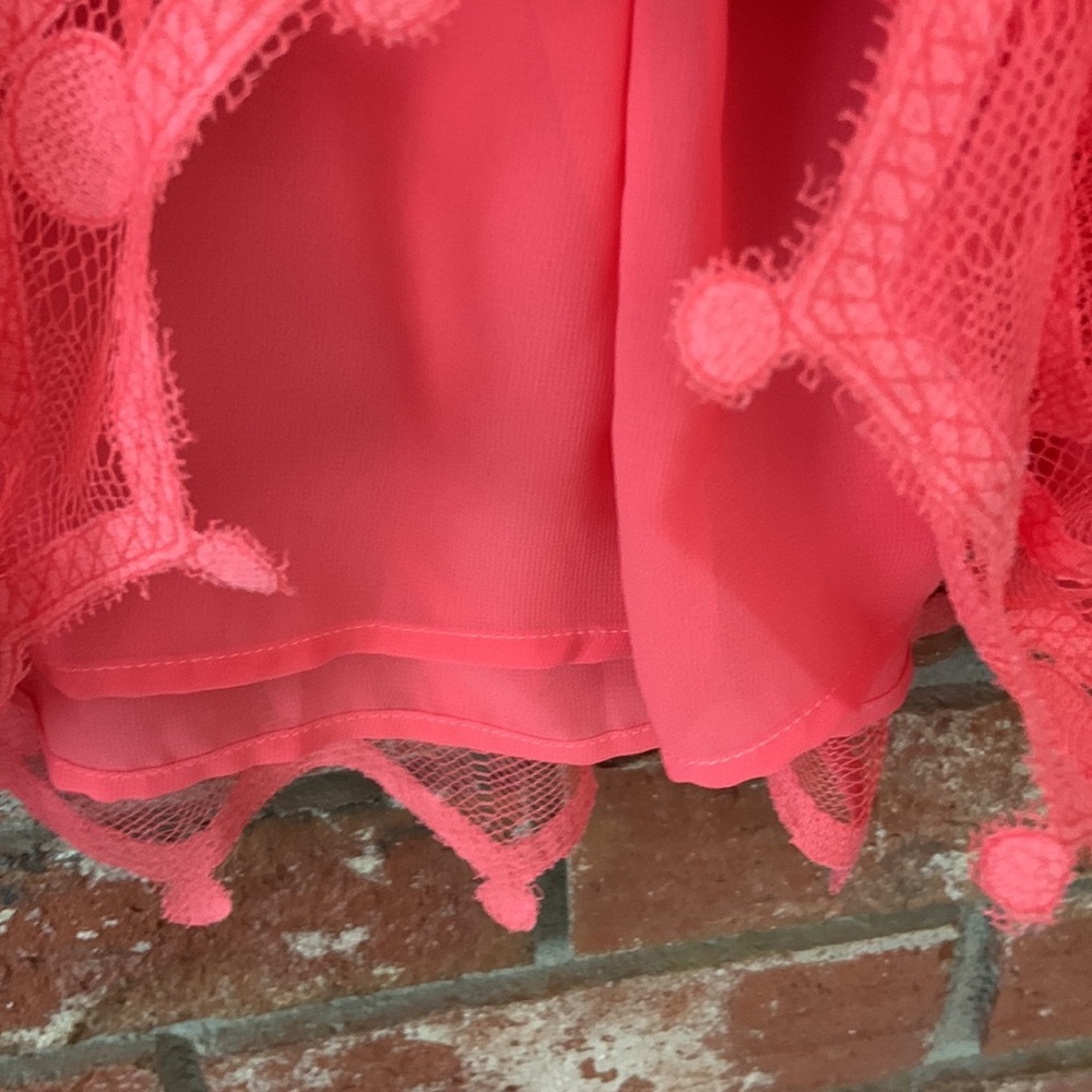 Maeve Coral Pink Sleeveless Lace Blouse - Picture 8 of 11